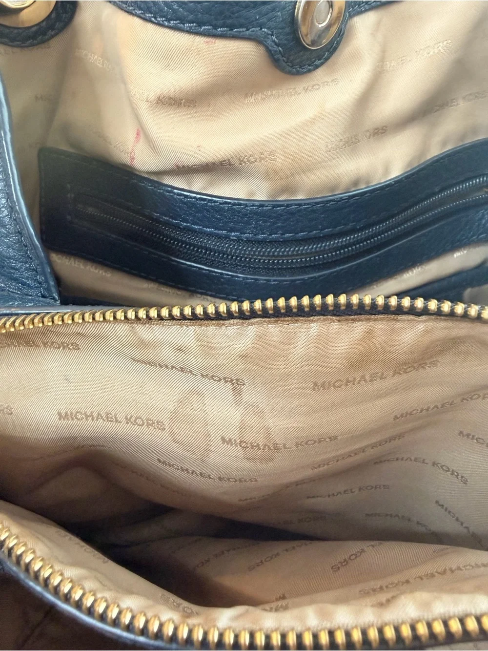 MICHAEL MICHAEL KORS | Kensington Navy Leather Tote Bag